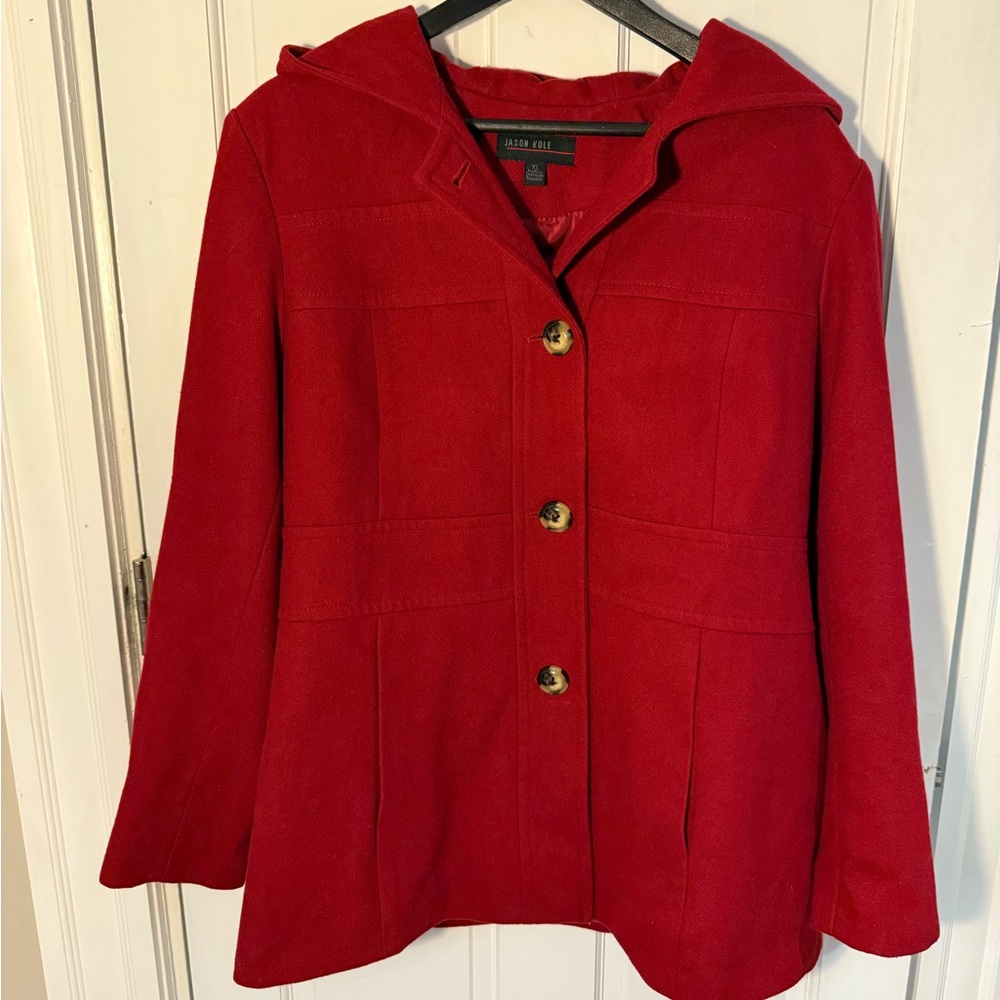 Jason Kole Red Pea Coat